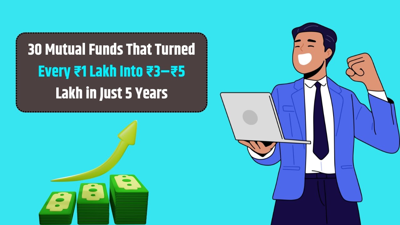 30 Mutual Funds That Turned Every ₹1 Lakh Into ₹3–₹5 Lakh in Just 5 Years