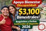 Apoyo Bienestar discapacidad: $3,100 bimestrales, requisitos y fechas confirmadas de depósito 2026