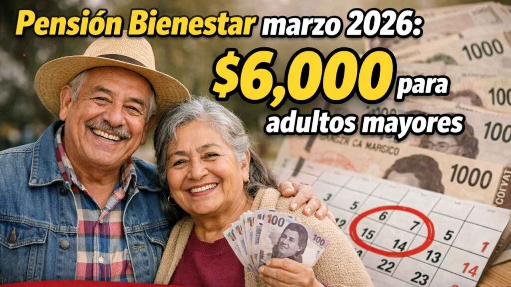 Pensión Bienestar marzo 2026: $6,000 para adultos mayores, requisitos y fechas de depósito