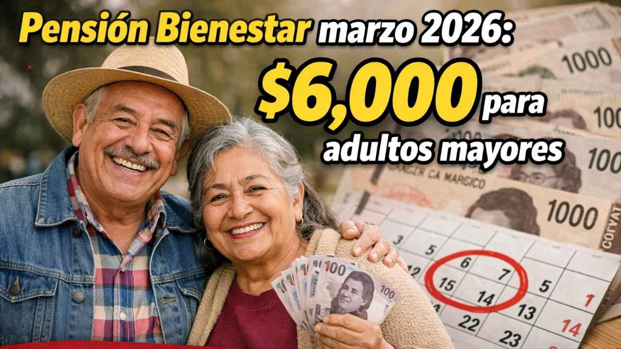 Pensión Bienestar marzo 2026: $6,000 para adultos mayores, requisitos y fechas de depósito
