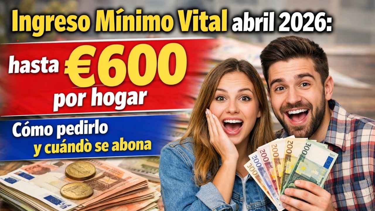 Ingreso Mínimo Vital abril 2026: hasta €600 por hogar, cómo pedirlo y cuándo se abona