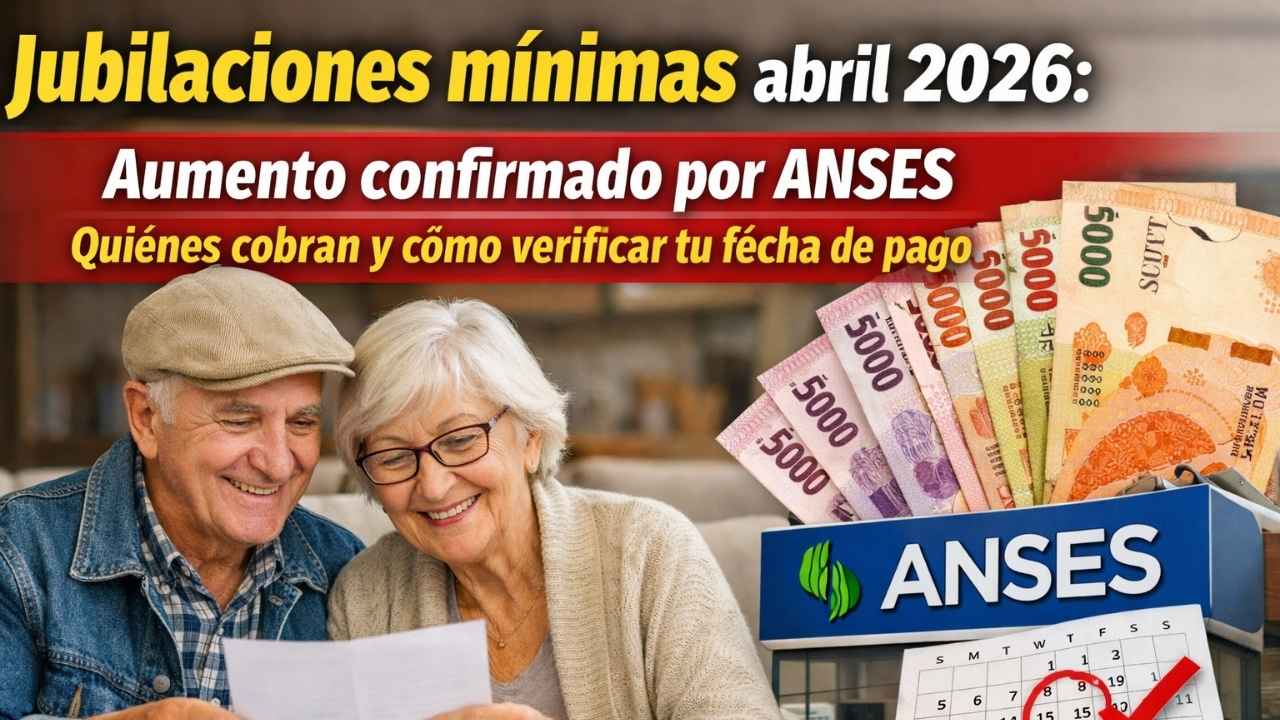 Jubilaciones mínimas abril 2026: aumento confirmado por ANSES, quiénes cobran y cómo verificar tu fecha de pago