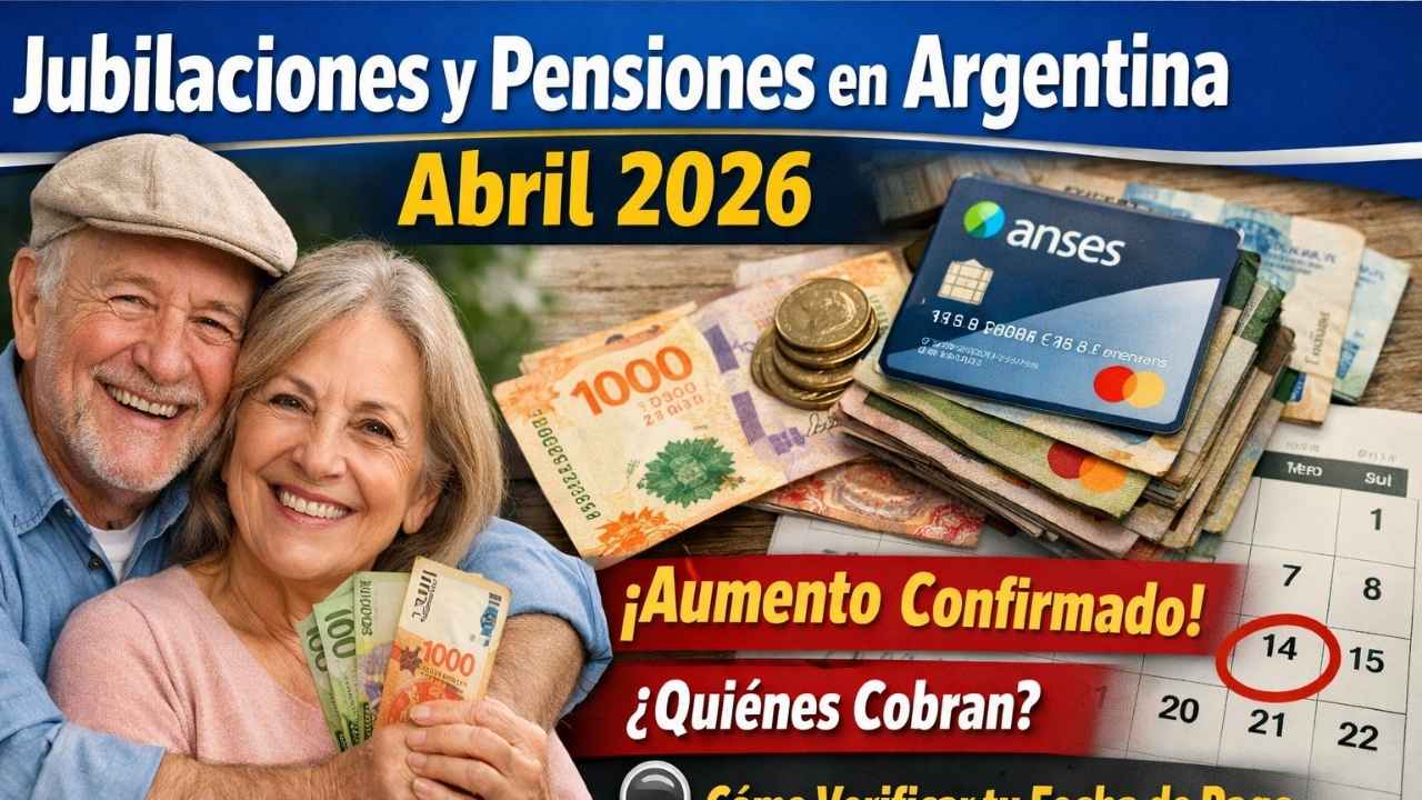 Jubilaciones y pensiones en Argentina abril 2026: aumento confirmado, quiénes cobran y cómo verificar tu fecha de pago