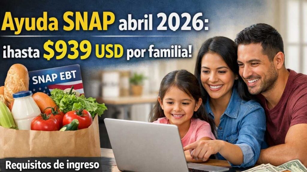 Ayuda SNAP abril 2026: hasta $939 USD por familia, requisitos de ingreso y cómo aplicar en línea