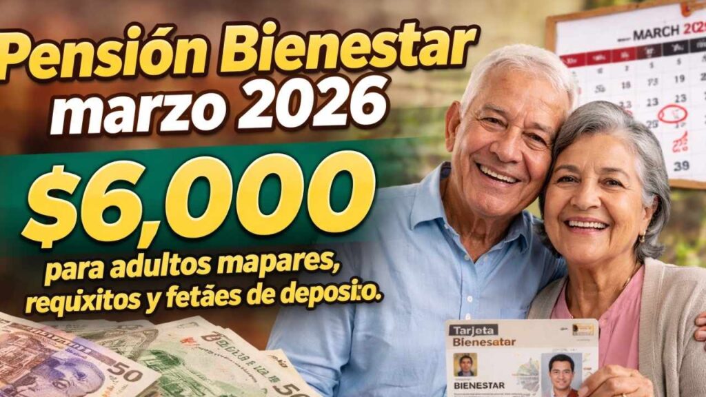 Pensión Bienestar marzo 2026: $6,000 para adultos mayores, requisitos y fechas de depósito
