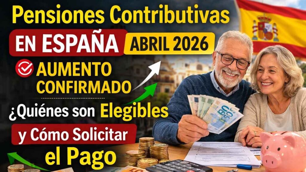 Pensiones contributivas en España abril 2026: aumento confirmado, quiénes son elegibles y cómo solicitar el pago