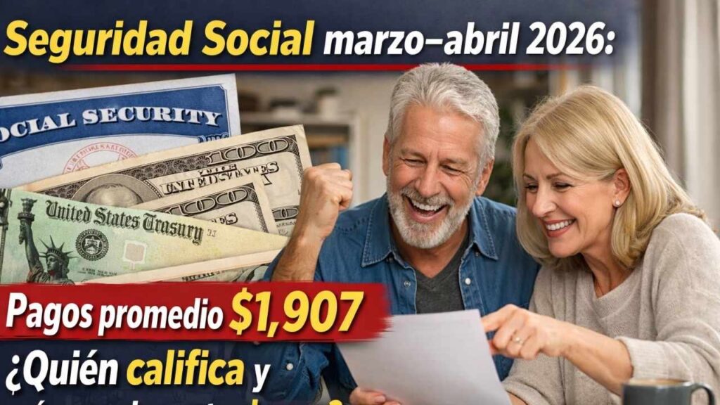 Social Security marzo–abril 2026: pagos promedio $1,907, quién califica y cómo reclamar tu cheque