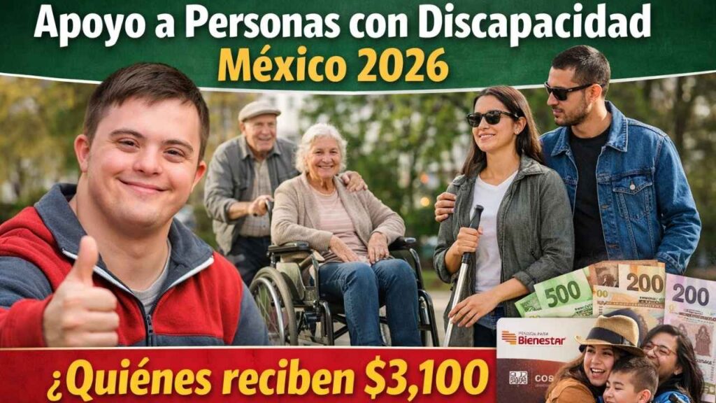 Apoyo a Personas con Discapacidad México 2026: quiénes reciben $3,100 y cómo inscribirse antes de abril