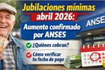 Jubilaciones mínimas abril 2026: aumento confirmado por ANSES, quiénes cobran y cómo verificar tu fecha de pago