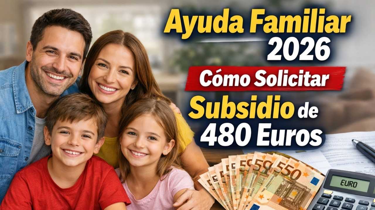 Ayuda familiar 2026: cómo solicitar subsidio de 480 euros, requisitos, plazos de inscripción y fechas oficiales de cobro