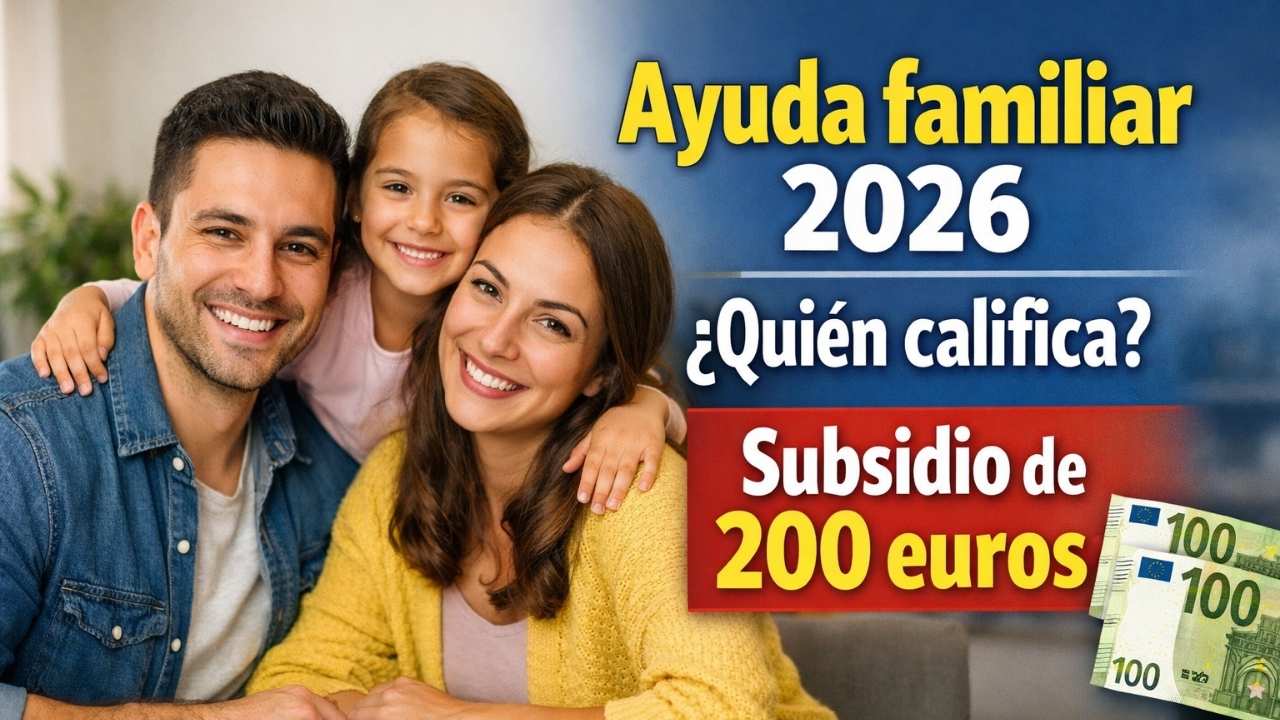 Ayuda familiar 2026: quién califica, subsidio de 200 euros, requisitos, plazos de solicitud, fechas de depósito y pagos oficiales