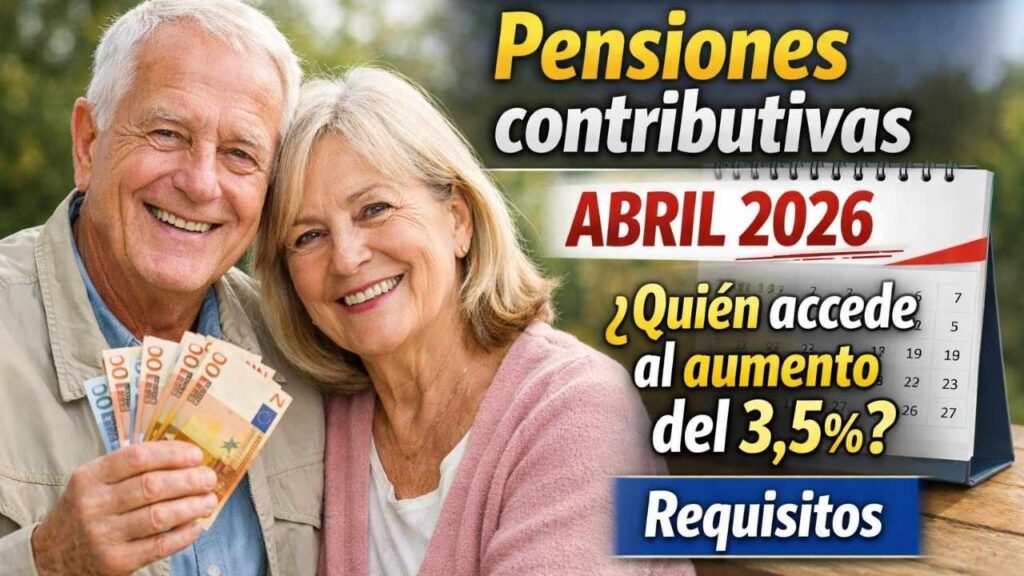 Pensiones contributivas abril 2026: quién accede al aumento del 3,5%, requisitos, beneficiarios, fechas de cobro y pagos oficiales