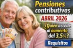 Pensiones contributivas abril 2026: quién accede al aumento del 3,5%, requisitos, beneficiarios, fechas de cobro y pagos oficiales