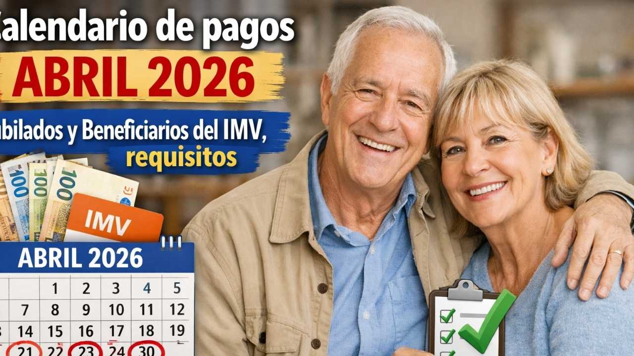 Calendario de pagos abril 2026: jubilados y beneficiarios del IMV, requisitos, fechas oficiales de cobro y cómo verificar depósito