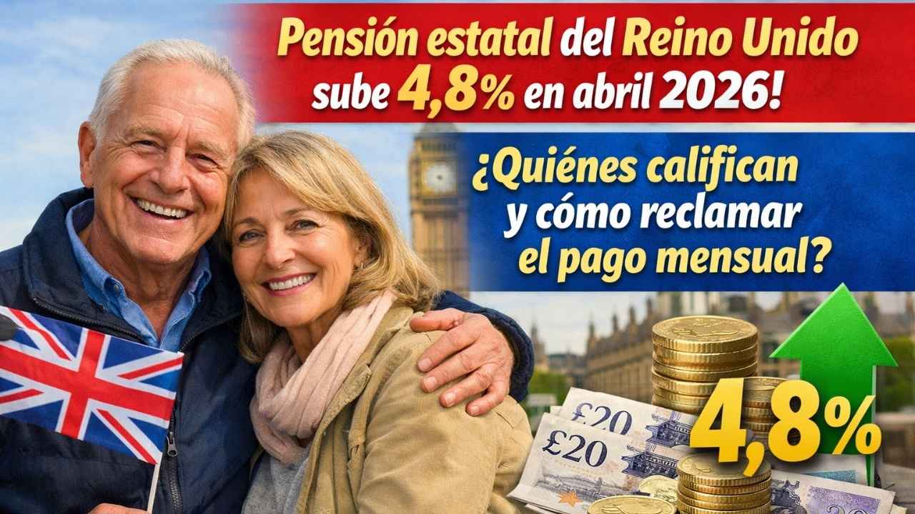 Pensión estatal del Reino Unido sube 4,8% en abril 2026: quiénes califican y cómo reclamar el pago mensual