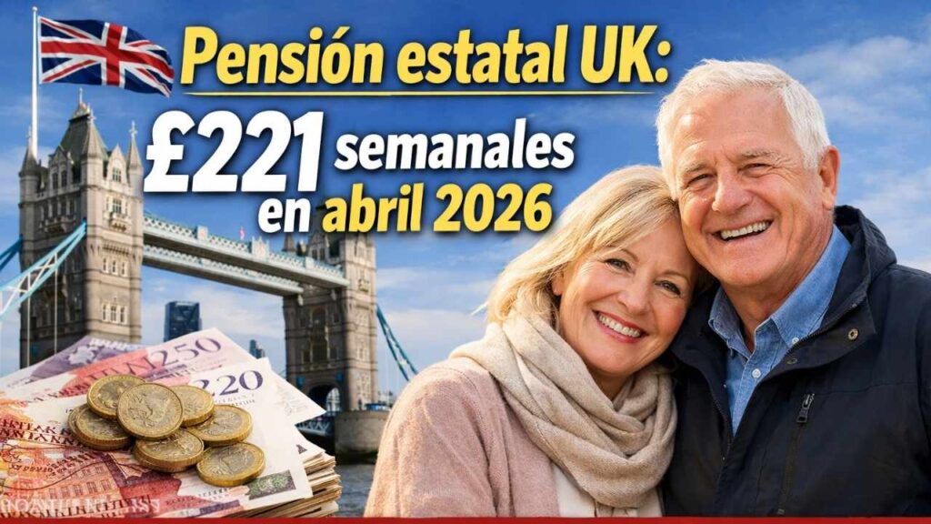 Pensión estatal UK: £221 semanales en abril 2026 – quién califica y cómo reclamar antes del depósito