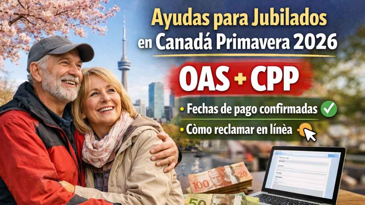 Ayudas para jubilados en Canadá primavera 2026: OAS + CPP, fechas de pago confirmadas y cómo reclamar en línea