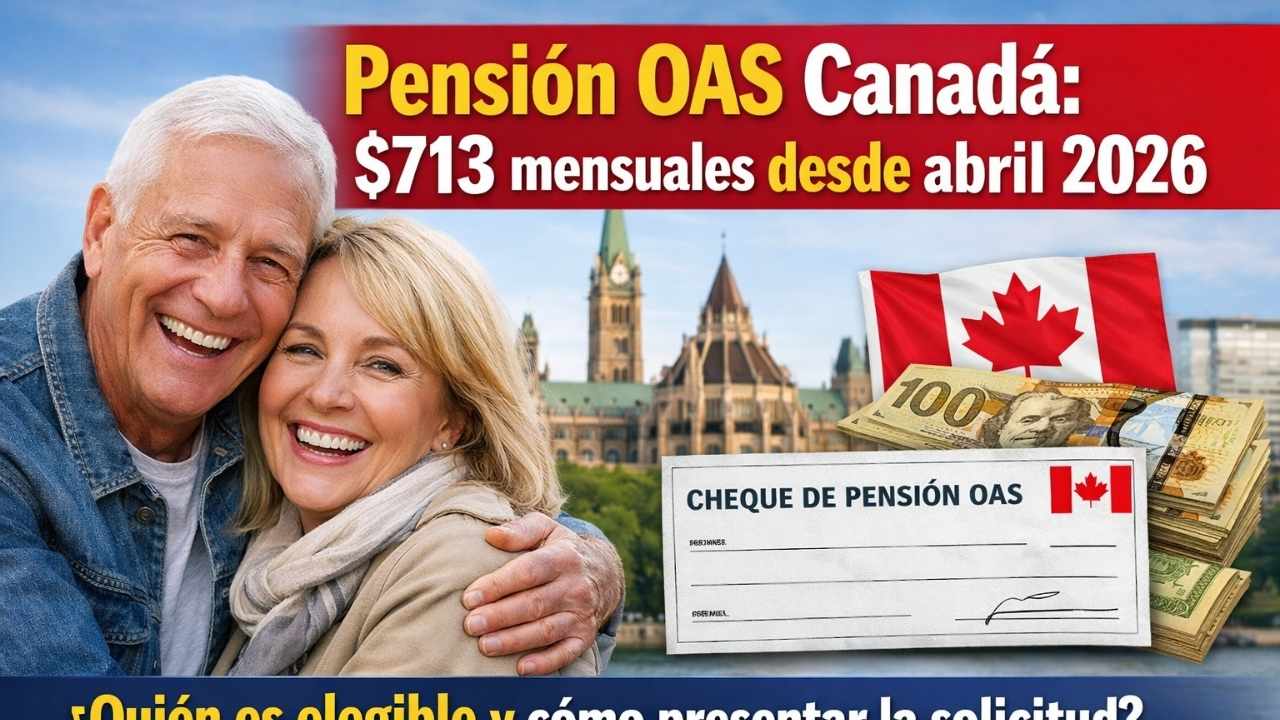 Pensión OAS Canadá: $713 mensuales desde abril 2026 – quién es elegible y cómo presentar la solicitud