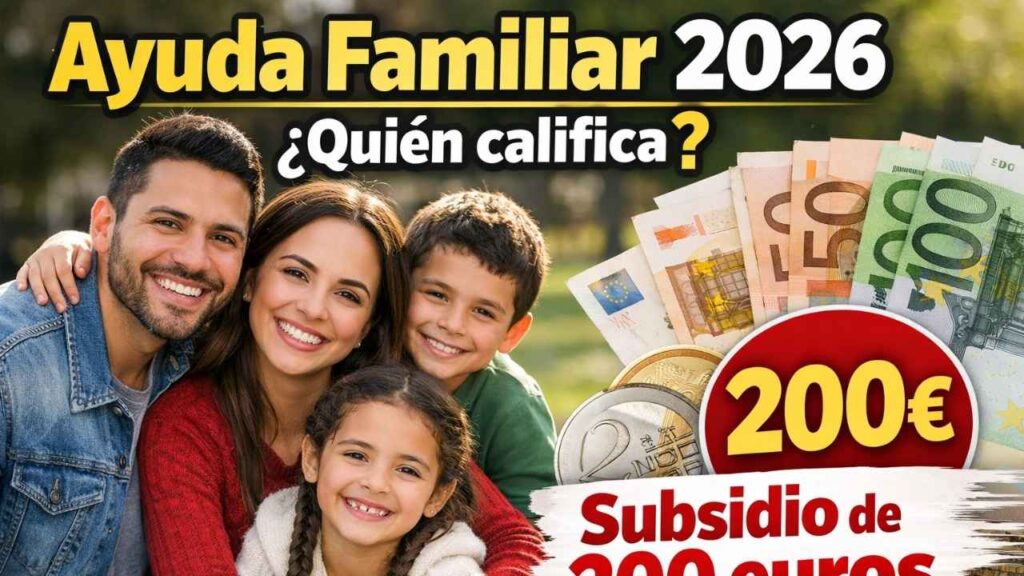 Ayuda familiar 2026: quién califica, subsidio de 200 euros, requisitos, beneficiarios, fechas de depósito y pagos oficiales confirmados